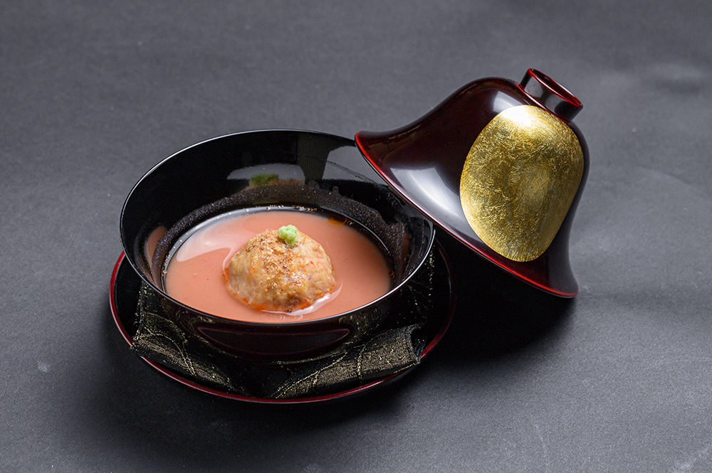鮭俵揚(焼茄子衣、菊花あちゃら)